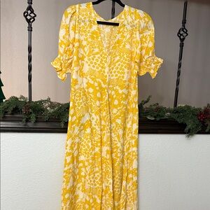 Faithfull the Brand Yellow Floral Maxi Dress